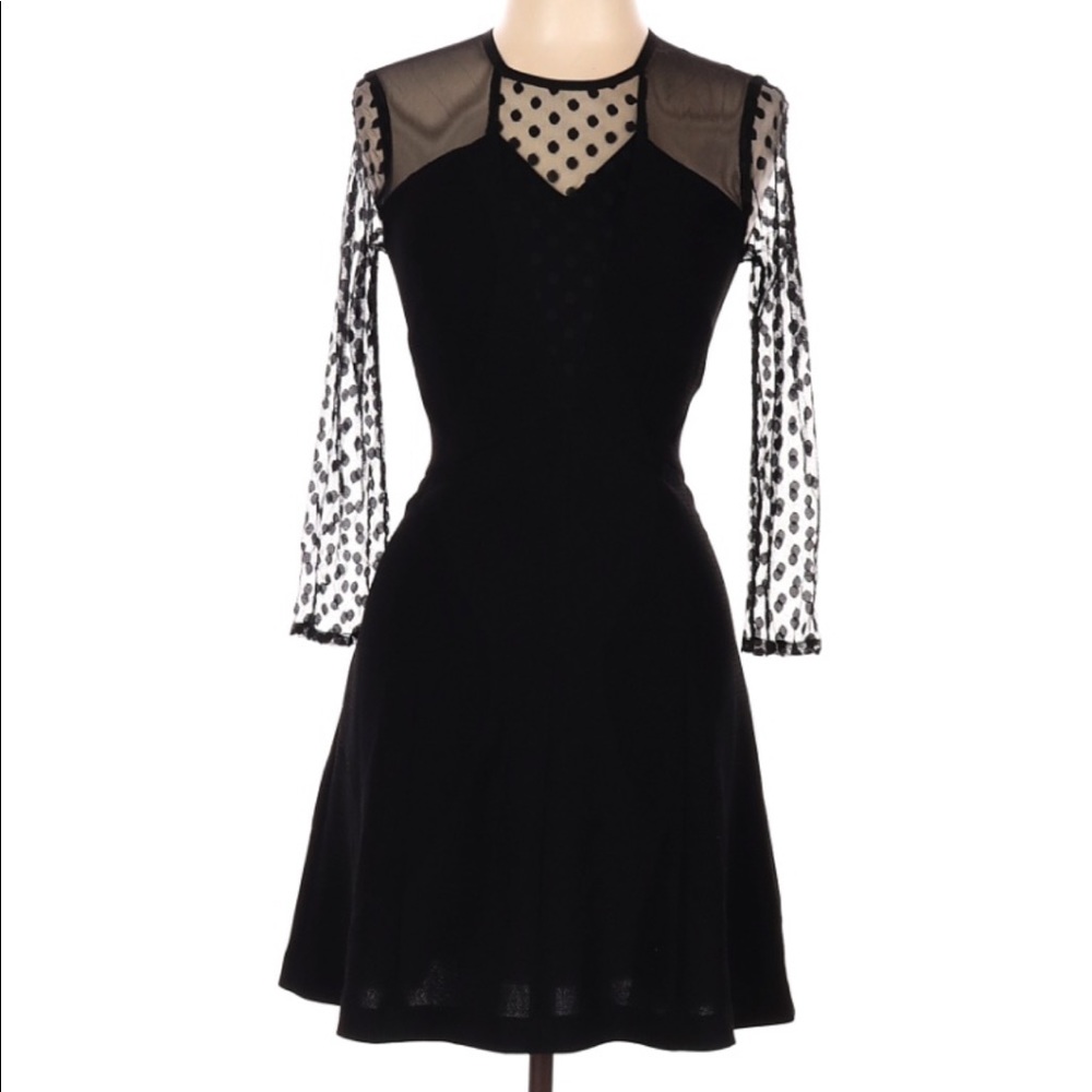 Sandro black cocktail dress with Lace Detail